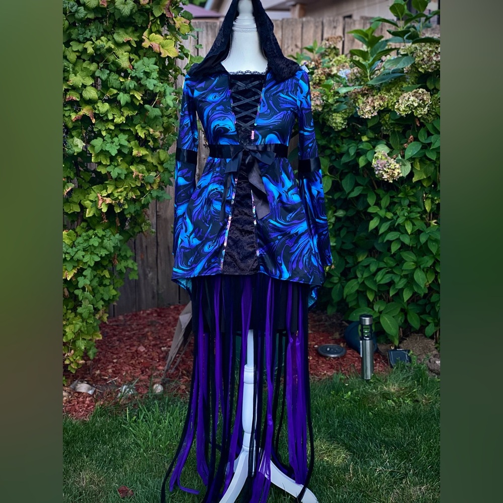 Cosplay Corset Cloak Renaissance Fair Festival Halloween Costume XS S Velvet